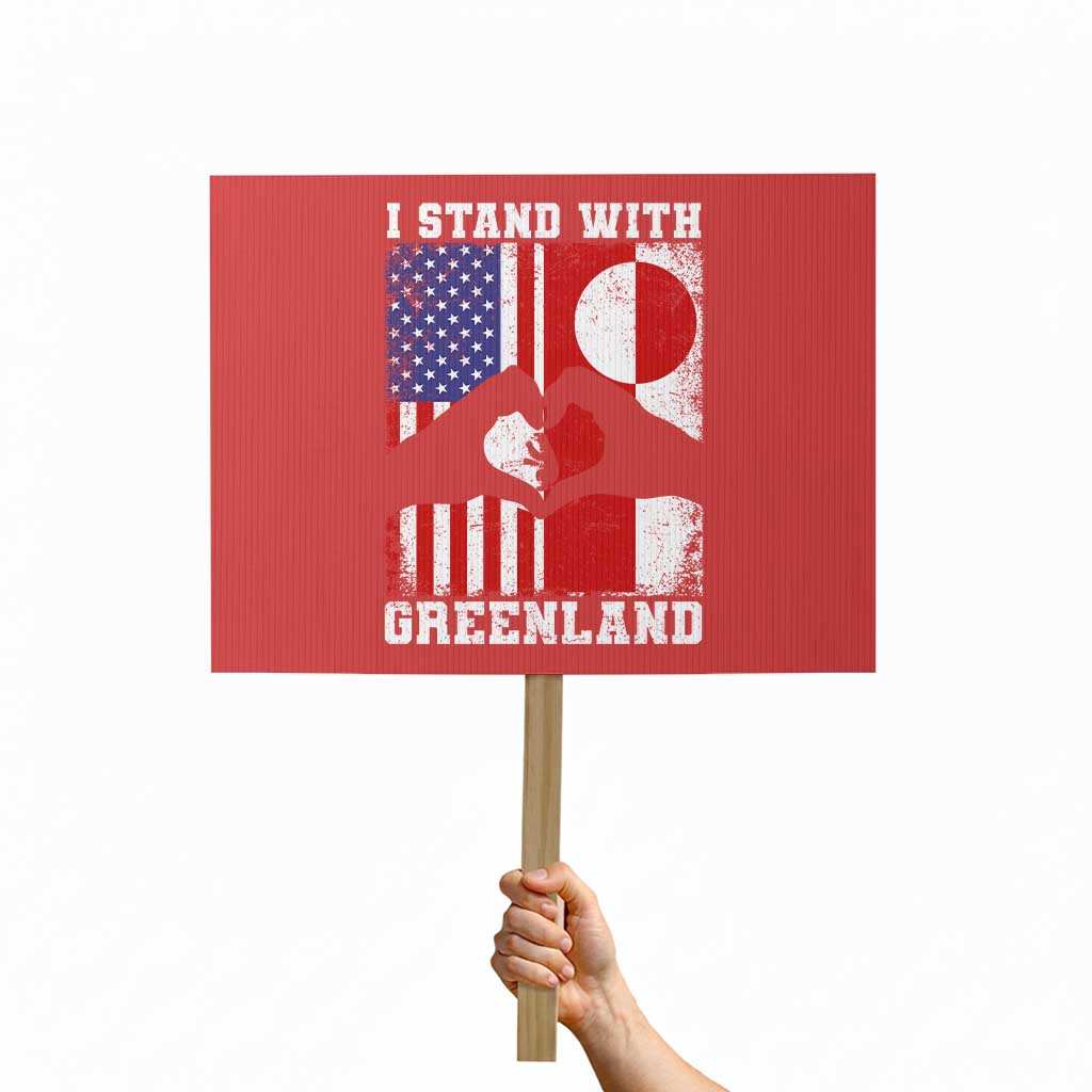 I Stand With Greenland Protest Sign Greenlander US Flag Greenland American Usa America TS10 Horizontal 18