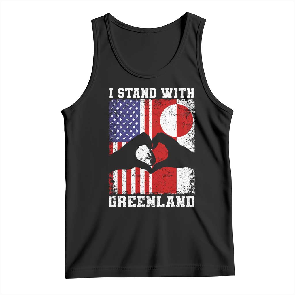 I Stand With Greenland Tank Top Greenlander US Flag Greenland American Usa America TS10 Black Print Your Wear