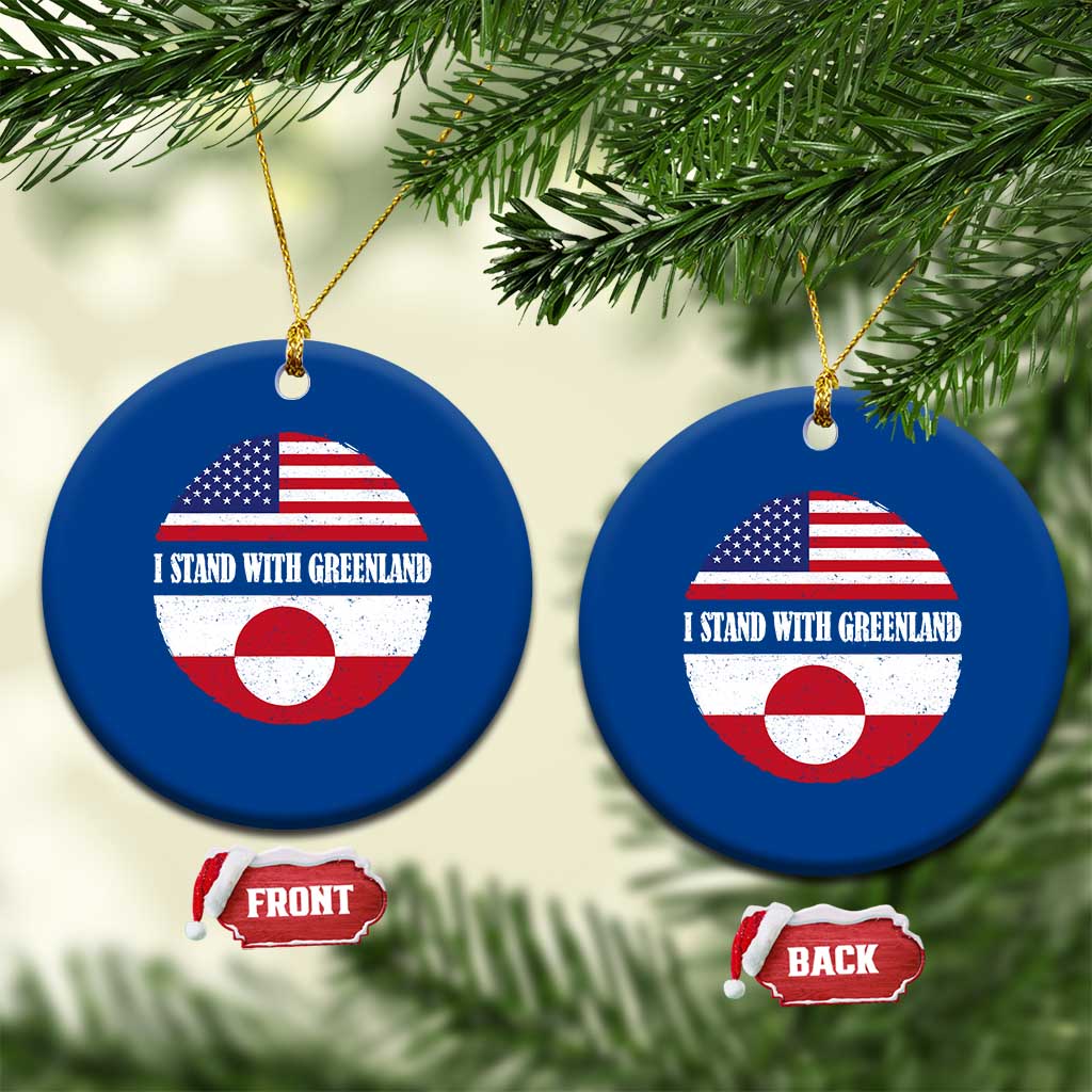 I Stand With Greenland Ceramic Ornament Political Protest Greenlander American Flag TS10 1pc Blue Print Your Wear