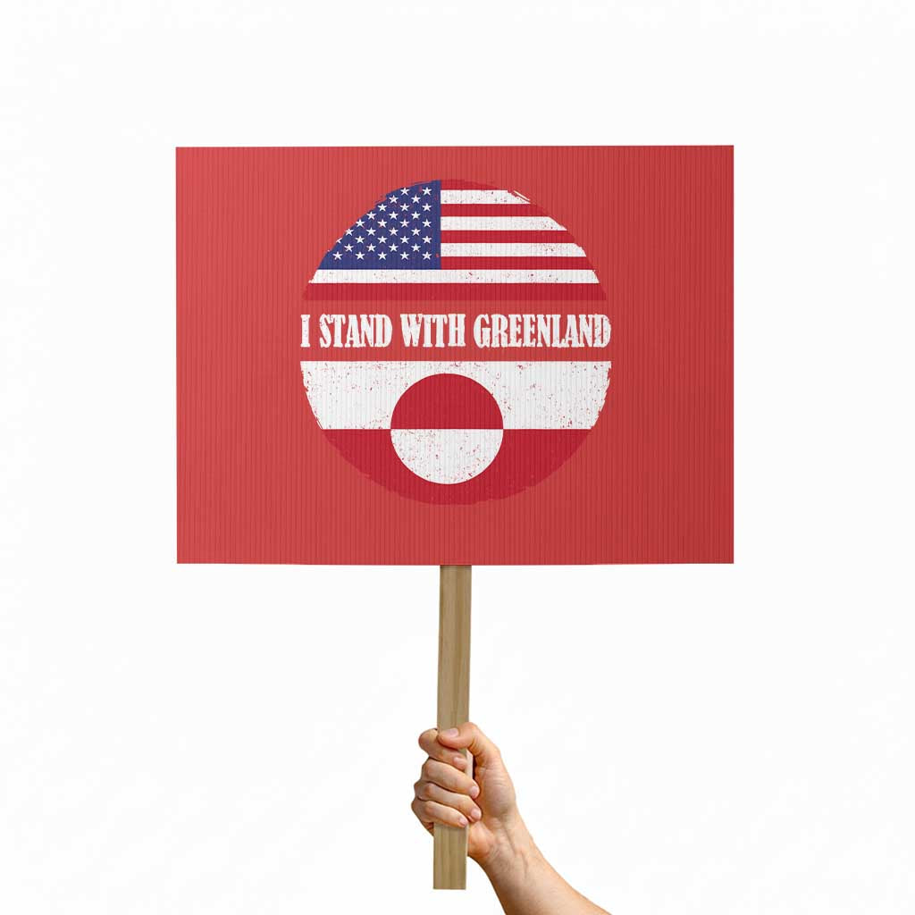 I Stand With Greenland Protest Sign Political Protest Greenlander American Flag TS10 Horizontal 18