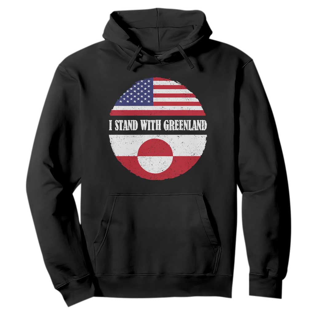 I Stand With Greenland Hoodie Political Protest Greenlander American Flag TS10 Black Print Your Wear