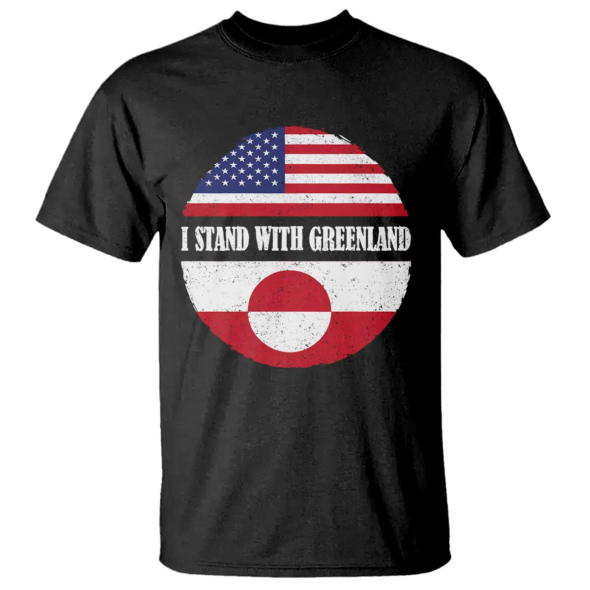 I Stand With Greenland T Shirt Political Protest Greenlander American Flag TS10 Black Print Your Wear