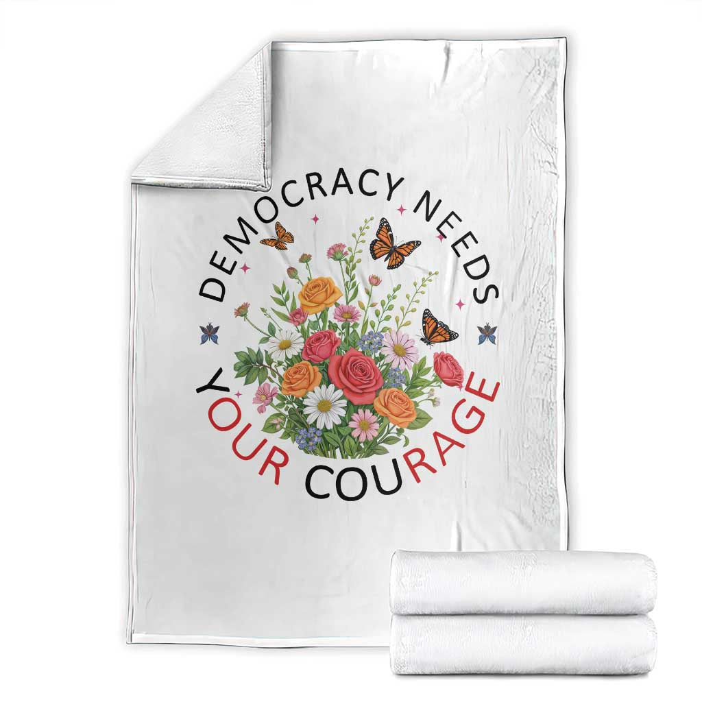Pro Democracy Throw Blanket Human Rights Our Rage Protest Floral FDT TS10 White Print Your Wear