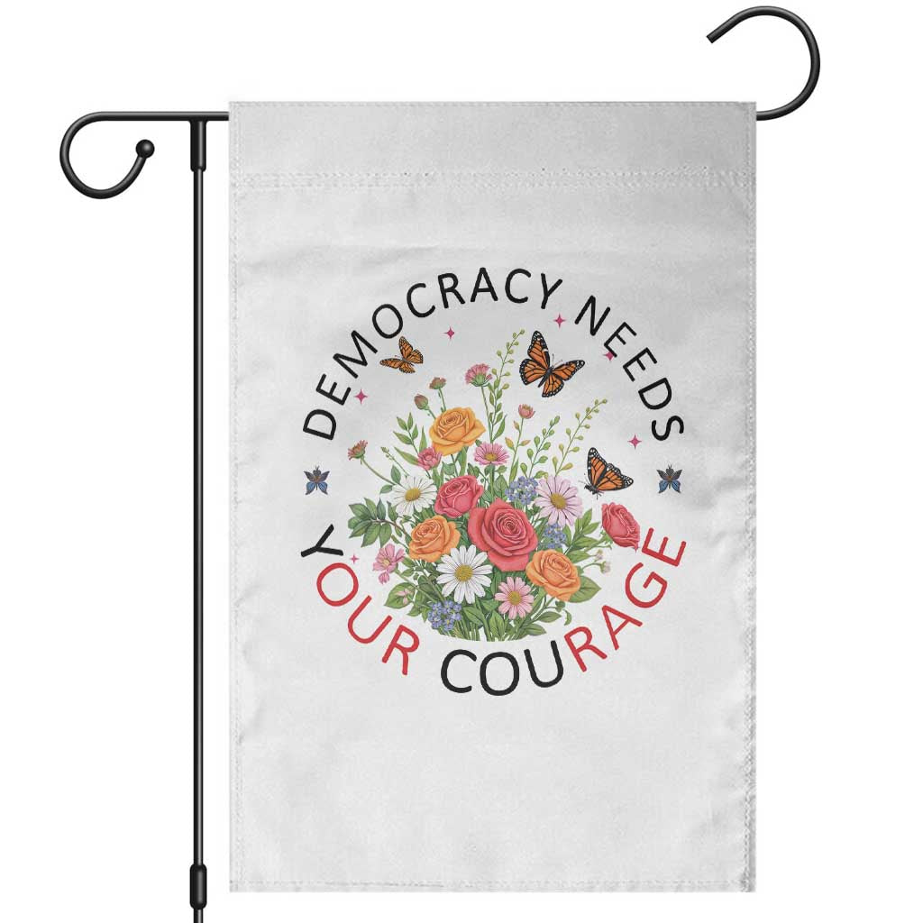 Pro Democracy Garden Flag Human Rights Our Rage Protest Floral FDT TS10 White Print Your Wear