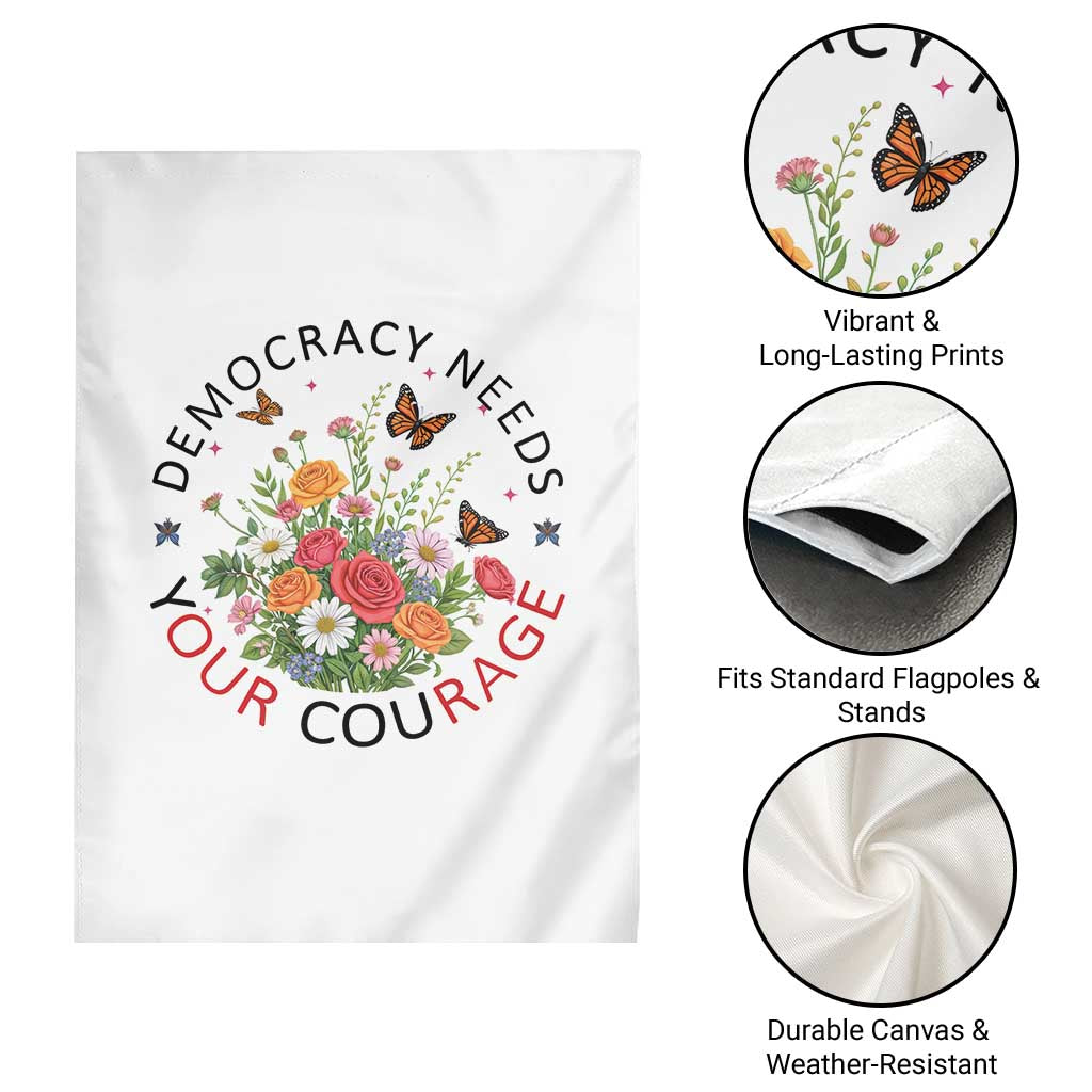 Pro Democracy Garden Flag Human Rights Our Rage Protest Floral FDT TS10 Print Your Wear