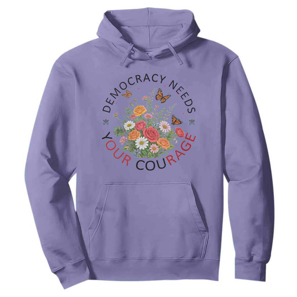Pro Democracy Hoodie Human Rights Our Rage Protest Floral FDT TS10 Violet Print Your Wear