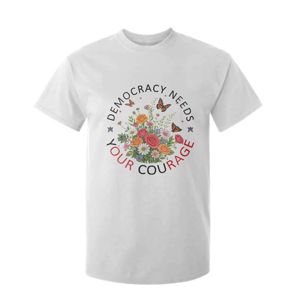 Pro Democracy T Shirt For Kid Human Rights Our Rage Protest Floral FDT TS10 White Print Your Wear