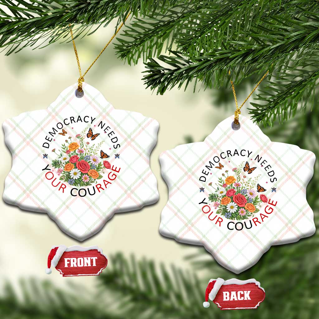 Pro Democracy Ceramic Ornament Human Rights Our Rage Protest Floral FDT TS10 Print Your Wear