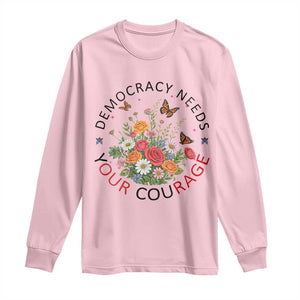 Pro Democracy Long Sleeve Shirt Human Rights Our Rage Protest Floral FDT TS10 Light Pink Print Your Wear