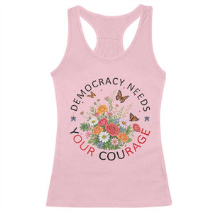 Pro Democracy Racerback Tank Top Human Rights Our Rage Protest Floral FDT TS10 Light Pink Print Your Wear