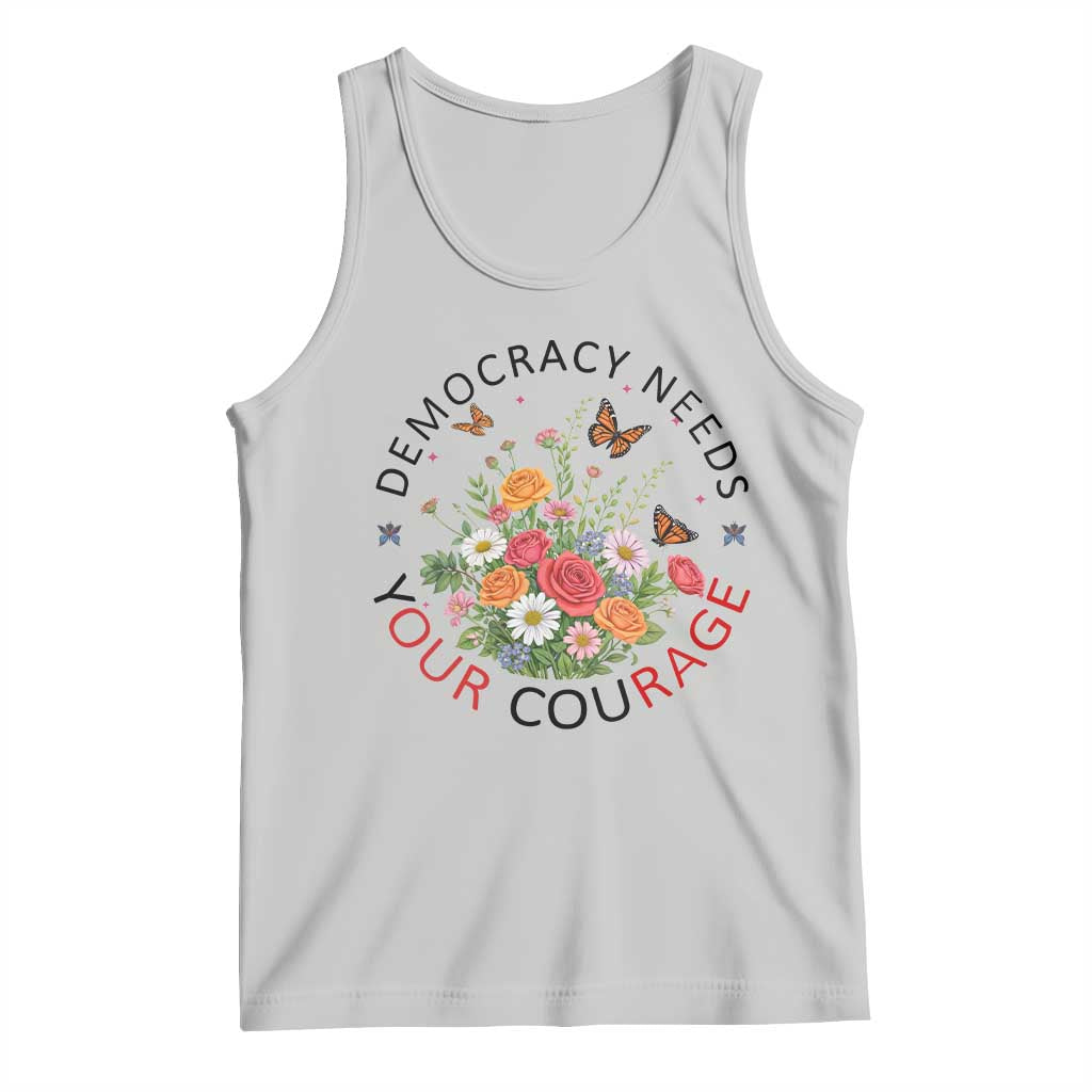Pro Democracy Tank Top Human Rights Our Rage Protest Floral FDT TS10 Ash Print Your Wear