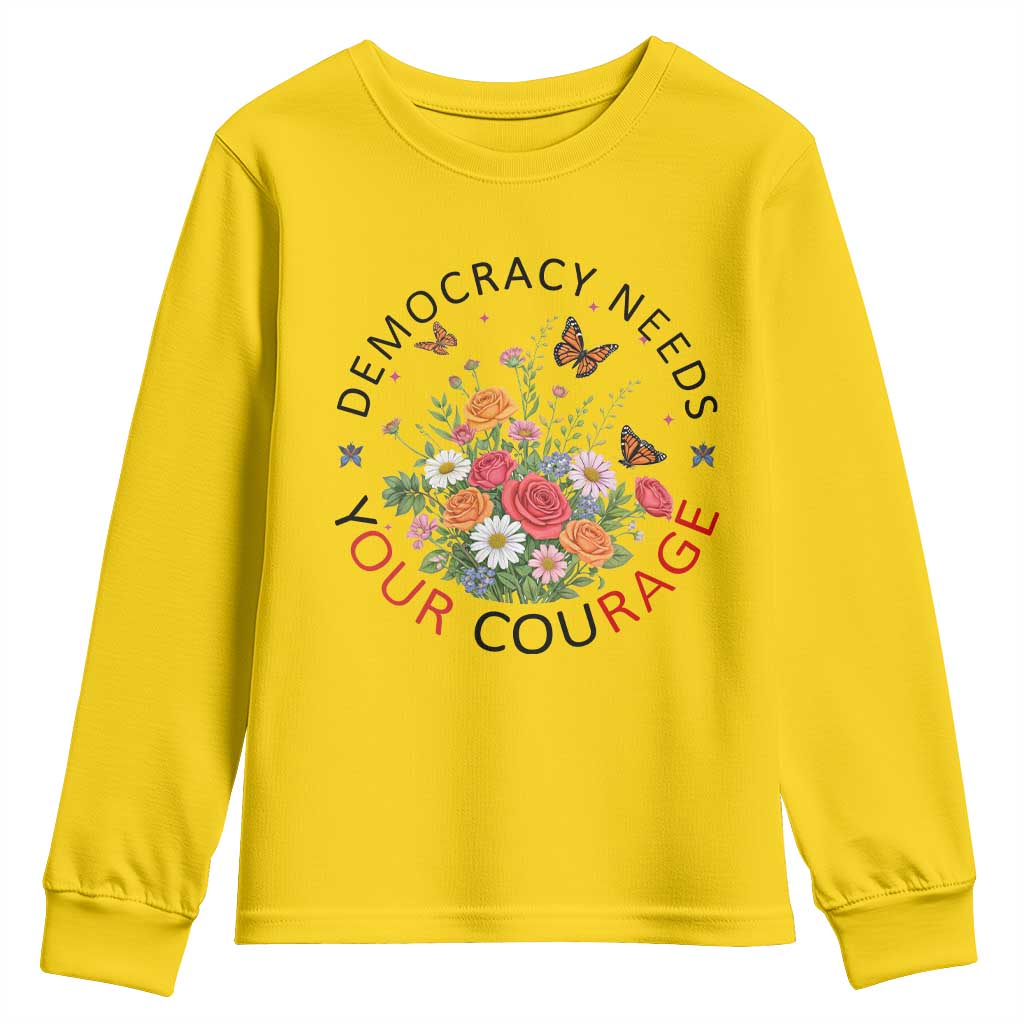 Pro Democracy Youth Sweatshirt Human Rights Our Rage Protest Floral FDT TS10 Daisy Print Your Wear