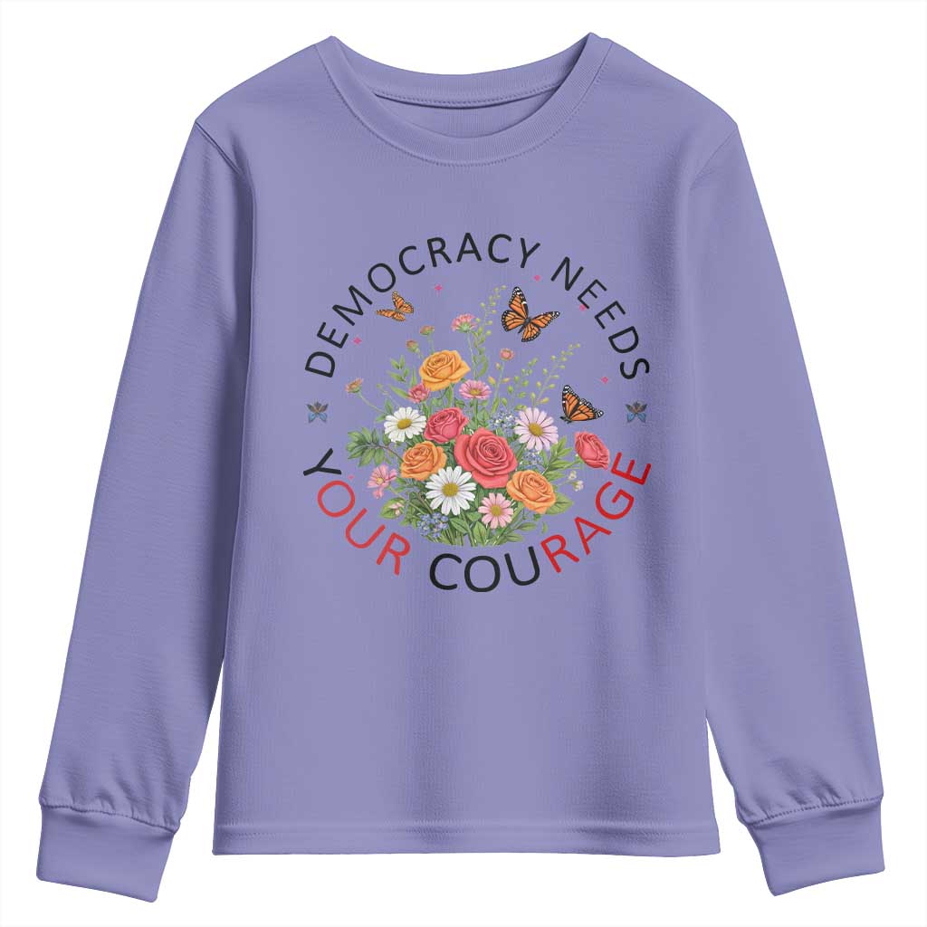 Pro Democracy Youth Sweatshirt Human Rights Our Rage Protest Floral FDT TS10 Violet Print Your Wear