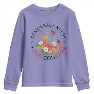 Pro Democracy Youth Sweatshirt Human Rights Our Rage Protest Floral FDT TS10 Violet Print Your Wear