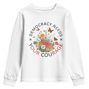 Pro Democracy Youth Sweatshirt Human Rights Our Rage Protest Floral FDT TS10 White Print Your Wear