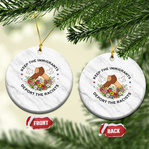 Keep The Immigrants Deport The Racist Ceramic Ornament Floral FDT TS10 1pc White Marble Print Your Wear