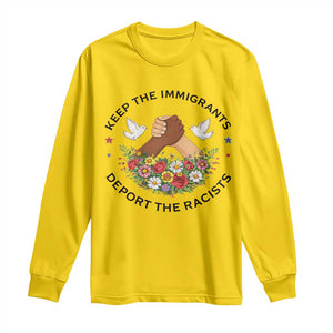 Keep The Immigrants Deport The Racist Long Sleeve Shirt Floral FDT TS10 Daisy Print Your Wear
