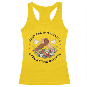 Keep The Immigrants Deport The Racist Racerback Tank Top Floral FDT TS10 Daisy Print Your Wear