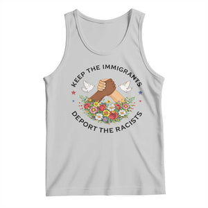 Keep The Immigrants Deport The Racist Tank Top Floral FDT TS10 Ash Print Your Wear