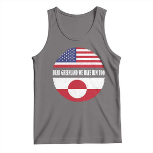 Dear Greenland We Hate Him Too Tank Top Political Protest Greenlander American Flag TS10 Deep Heather Print Your Wear