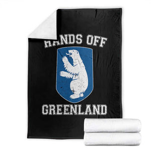 Hands Off Greenland Throw Blanket Polar Bear Vintage Political Protest TS10 Black Print Your Wear
