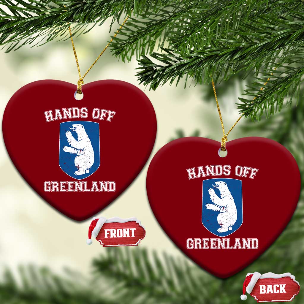 Hands Off Greenland Ceramic Ornament Polar Bear Vintage Political Protest TS10 Print Your Wear