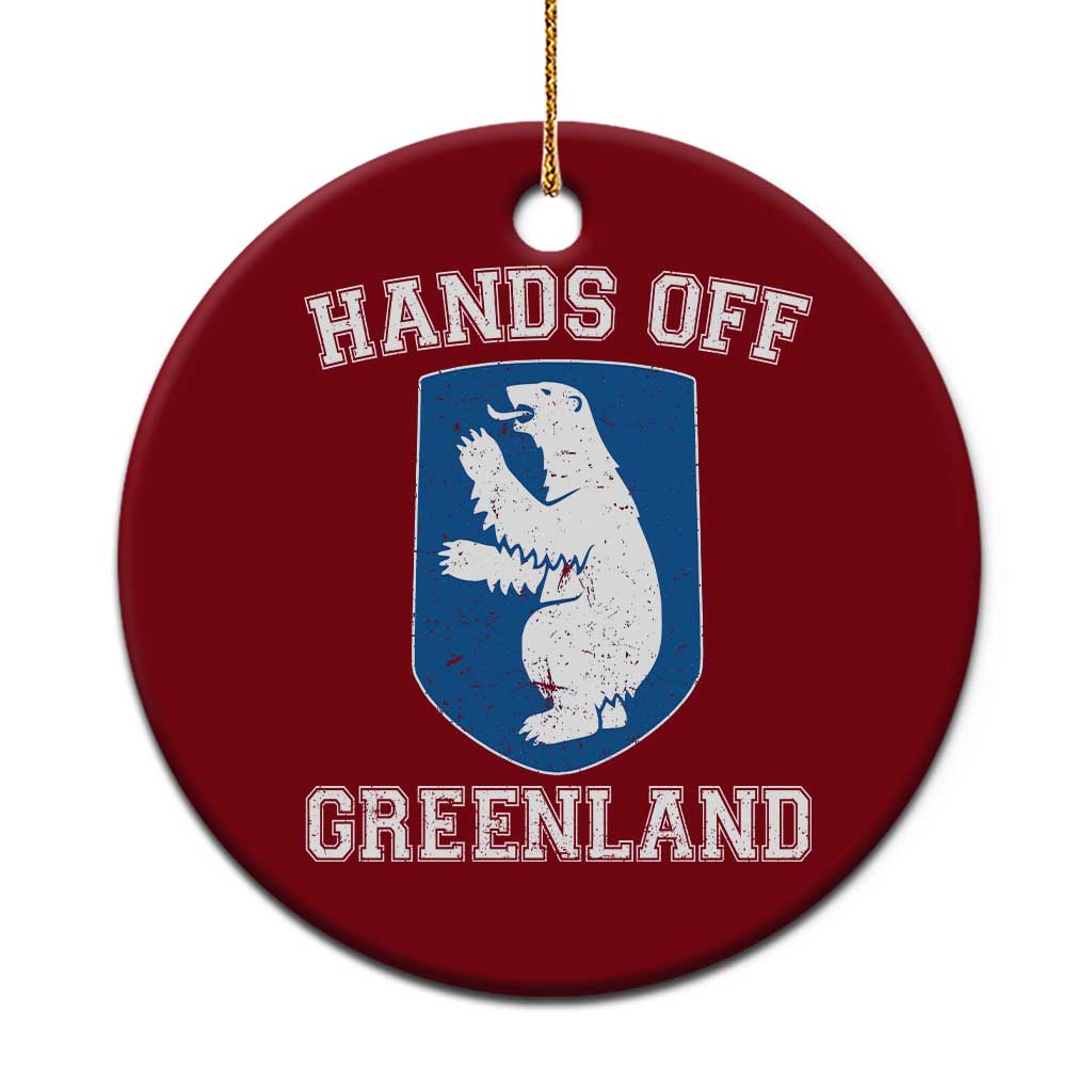 Hands Off Greenland Ceramic Ornament Polar Bear Vintage Political Protest TS10 1pc Red Print Your Wear