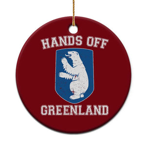 Hands Off Greenland Ceramic Ornament Polar Bear Vintage Political Protest TS10 1pc Red Print Your Wear