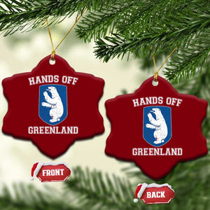 Hands Off Greenland Ceramic Ornament Polar Bear Vintage Political Protest TS10 Print Your Wear