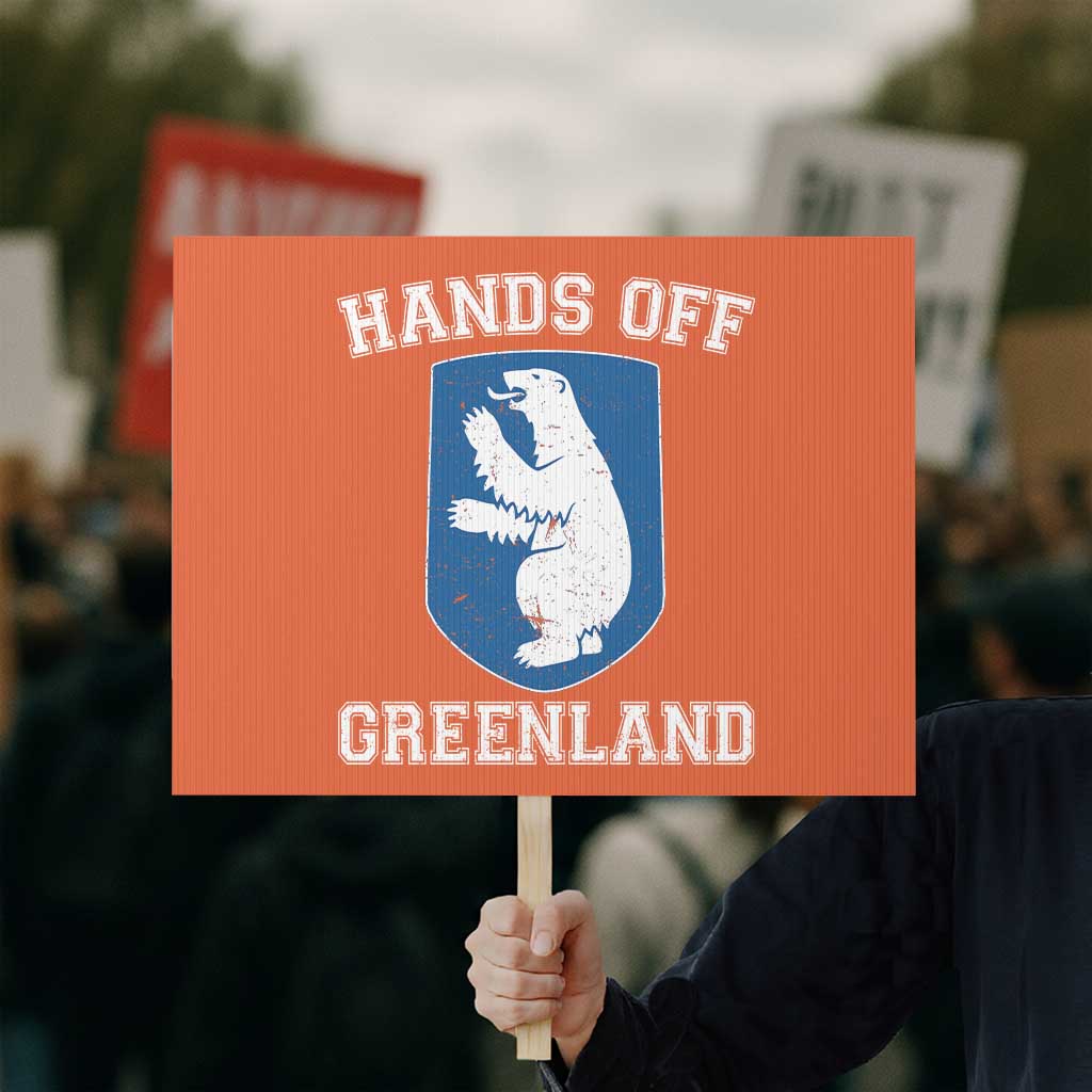 Hands Off Greenland Protest Sign Polar Bear Vintage Political Protest TS10 Horizontal 18