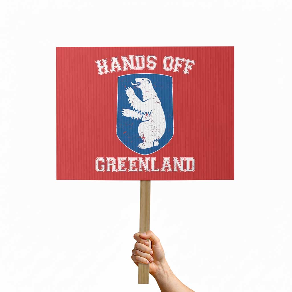 Hands Off Greenland Protest Sign Polar Bear Vintage Political Protest TS10 Horizontal 18