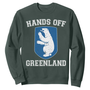 Hands Off Greenland Sweatshirt Polar Bear Vintage Political Protest TS10 Dark Forest Green Print Your Wear