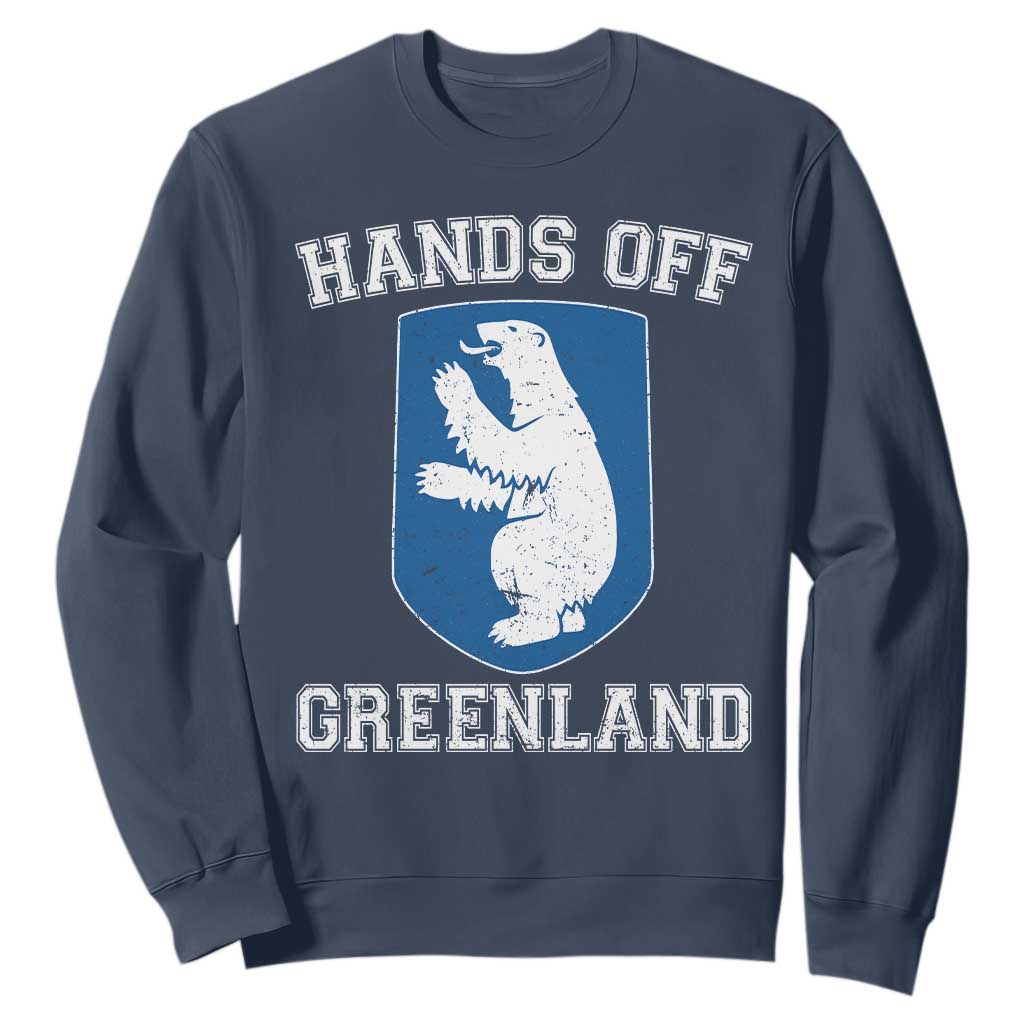 Hands Off Greenland Sweatshirt Polar Bear Vintage Political Protest TS10 Navy Print Your Wear