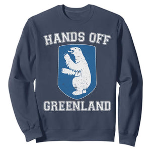 Hands Off Greenland Sweatshirt Polar Bear Vintage Political Protest TS10 Navy Print Your Wear