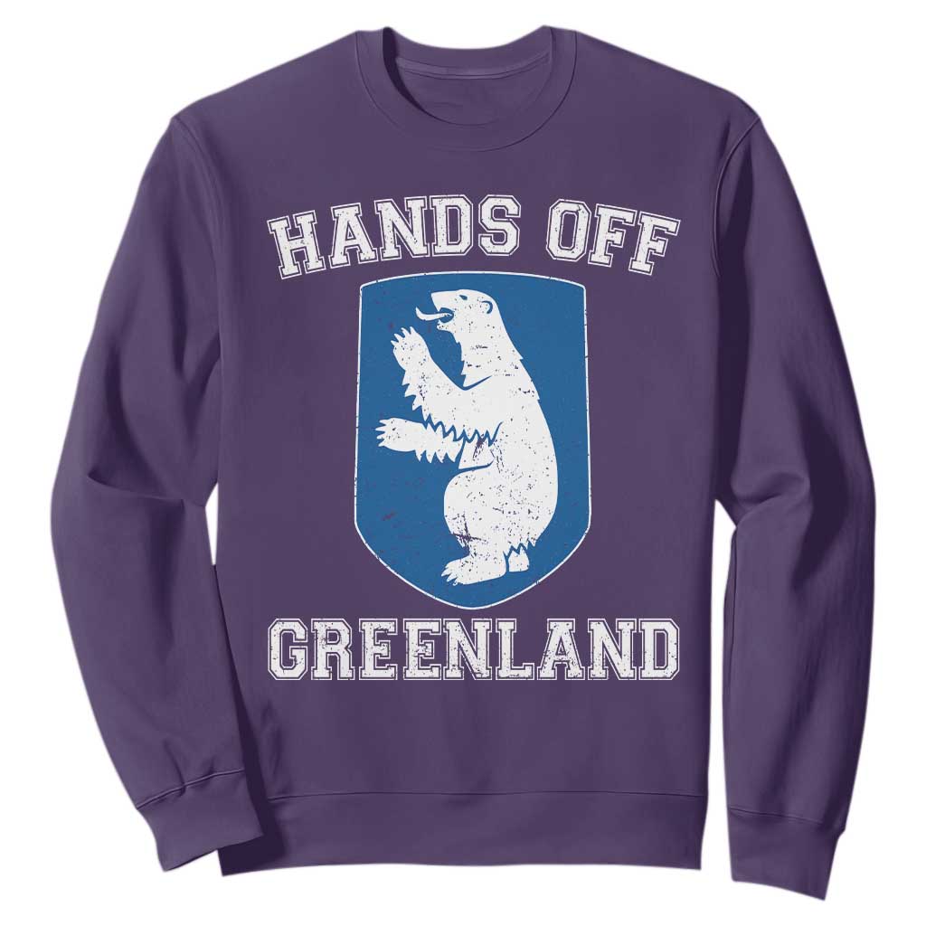 Hands Off Greenland Sweatshirt Polar Bear Vintage Political Protest TS10 Purple Print Your Wear