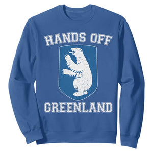 Hands Off Greenland Sweatshirt Polar Bear Vintage Political Protest TS10 Royal Blue Print Your Wear