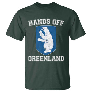 Hands Off Greenland T Shirt Polar Bear Vintage Political Protest TS10 Dark Forest Green Print Your Wear