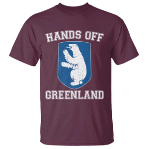 Hands Off Greenland T Shirt Polar Bear Vintage Political Protest TS10 Maroon Print Your Wear