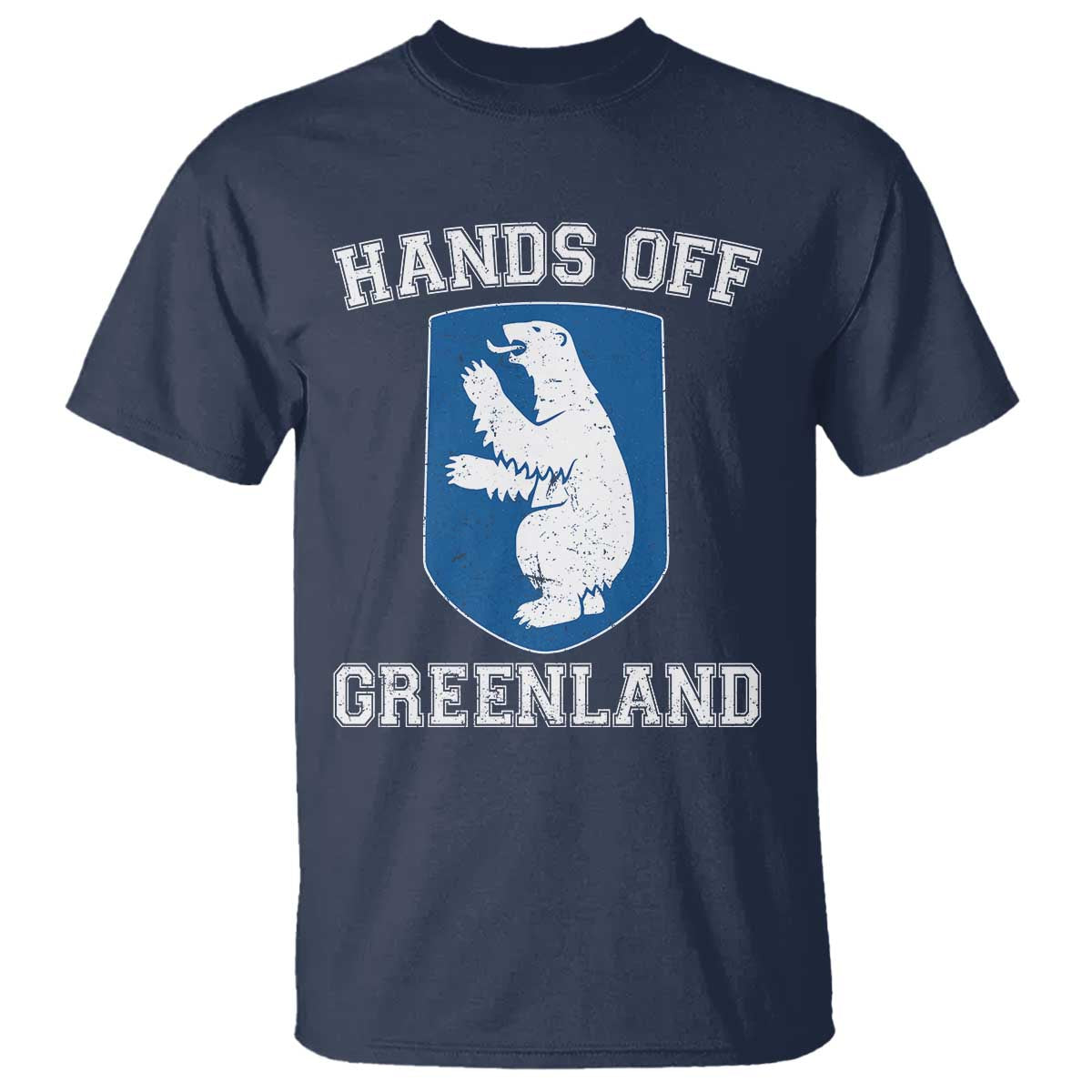 Hands Off Greenland T Shirt Polar Bear Vintage Political Protest TS10 Navy Print Your Wear