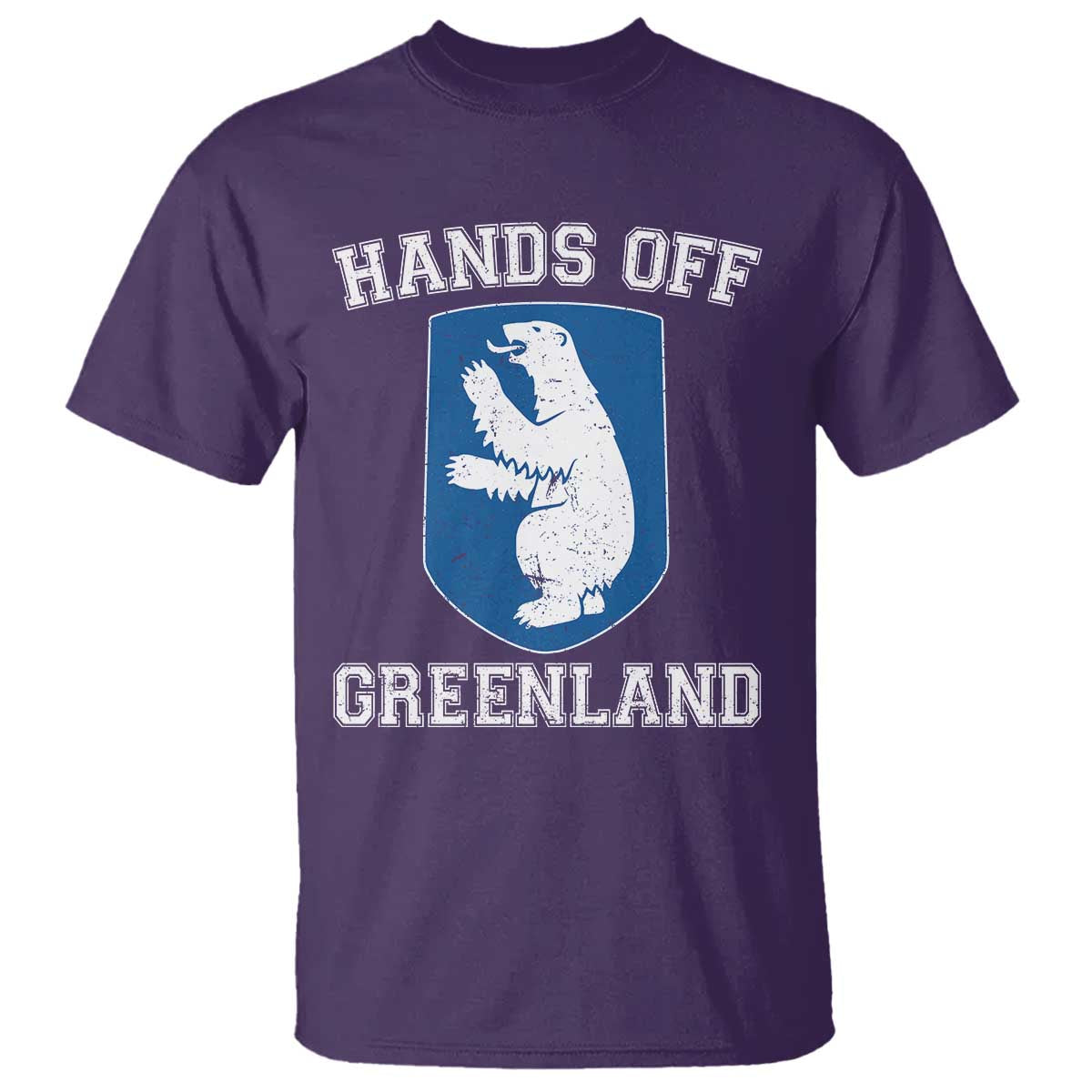 Hands Off Greenland T Shirt Polar Bear Vintage Political Protest TS10 Purple Print Your Wear
