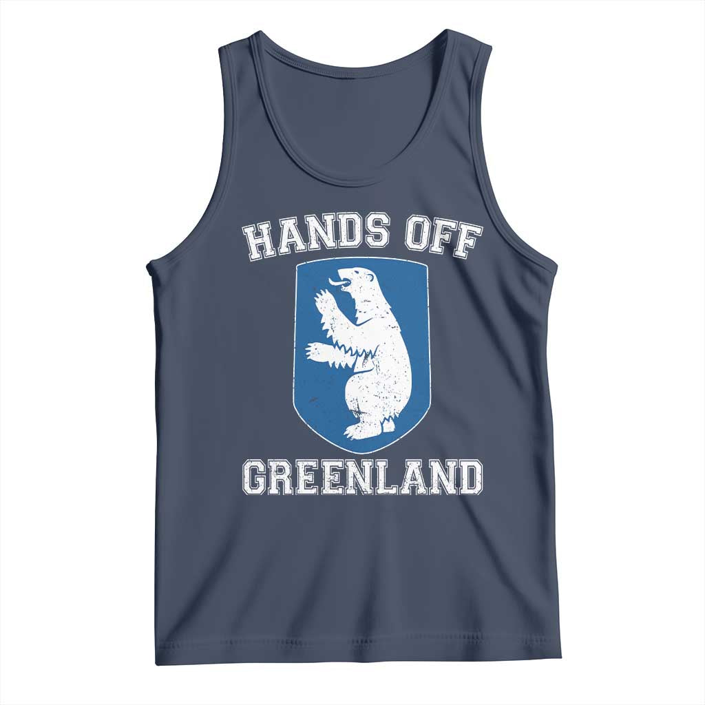 Hands Off Greenland Tank Top Polar Bear Vintage Political Protest TS10 Navy Print Your Wear
