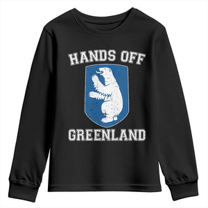 Hands Off Greenland Youth Sweatshirt Polar Bear Vintage Political Protest TS10 Black Print Your Wear