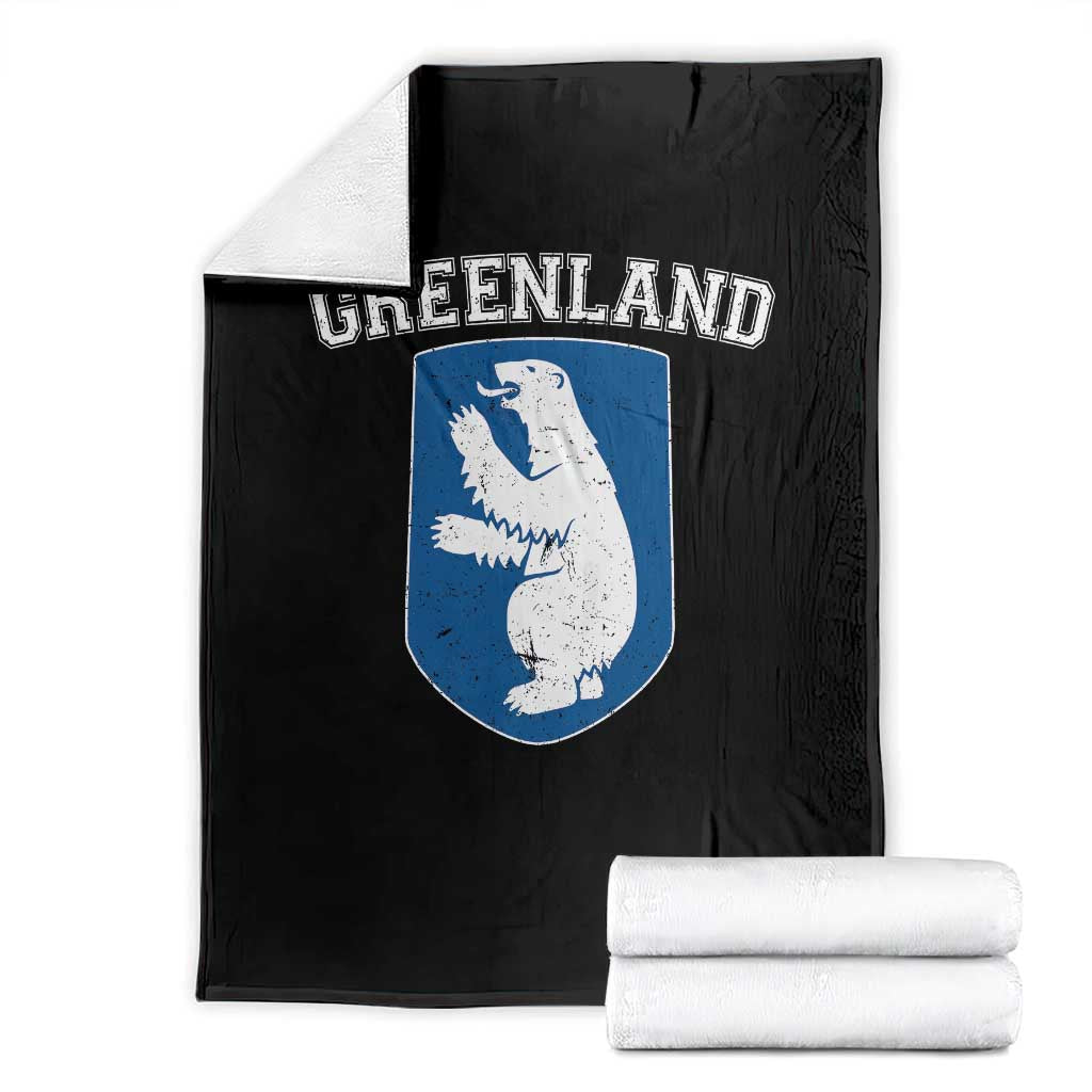 Greenland Throw Blanket Polar Bear Vintage Political Protest TS10 Black Print Your Wear