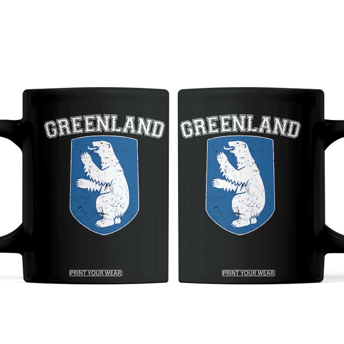 Greenland Coffee Mug Polar Bear Vintage Political Protest TS10 Black Print Your Wear