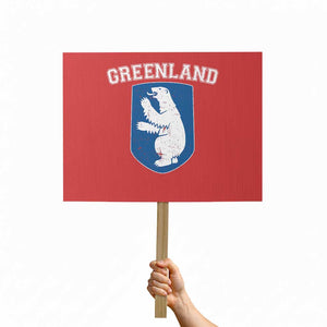 Greenland Protest Sign Polar Bear Vintage Political Protest TS10 Horizontal 18" × 24" Red Print Your Wear