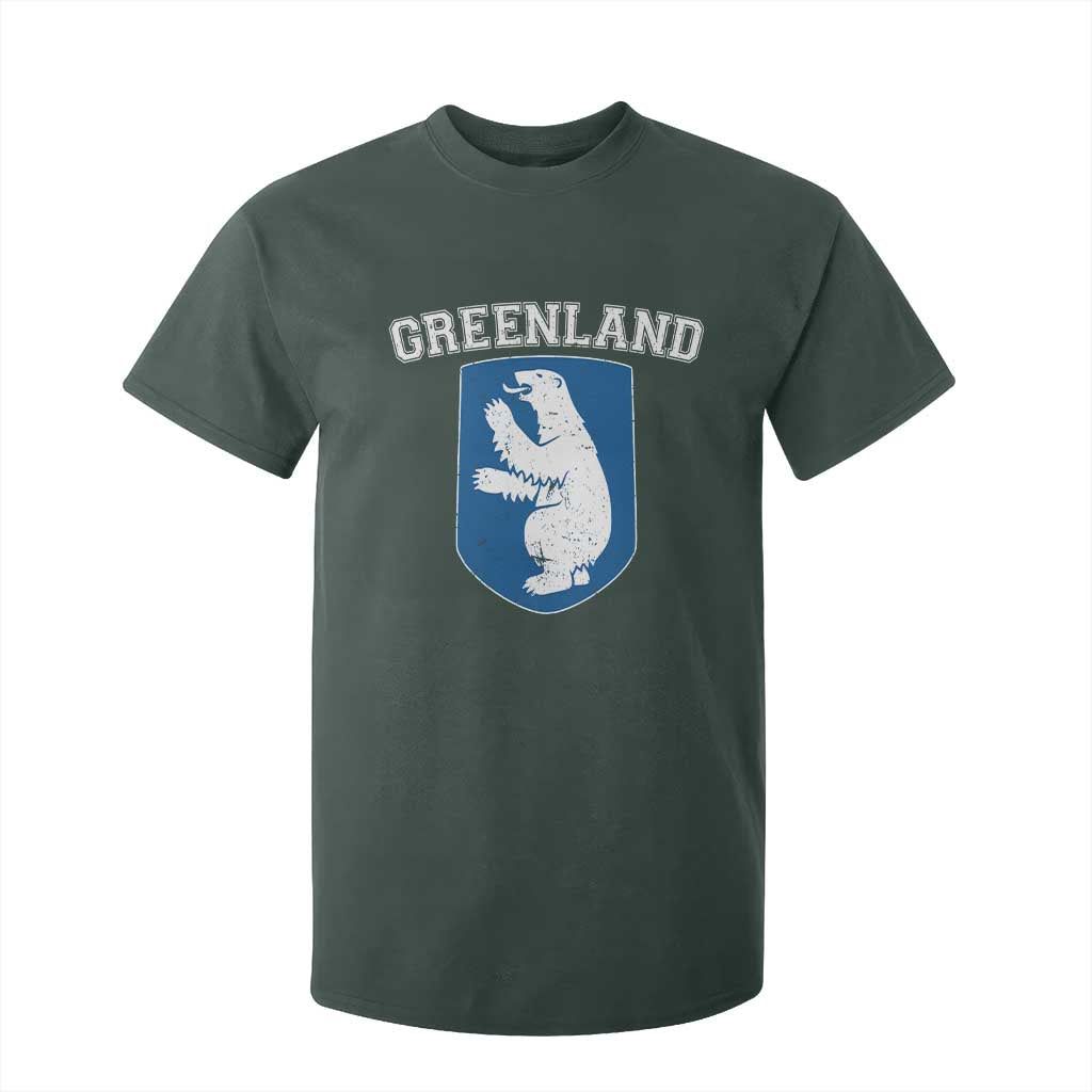 Greenland T Shirt For Kid Polar Bear Vintage Political Protest TS10 Dark Forest Green Print Your Wear
