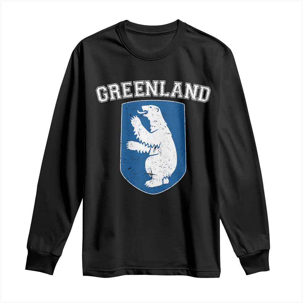 Greenland Long Sleeve Shirt Polar Bear Vintage Political Protest TS10 Black Print Your Wear