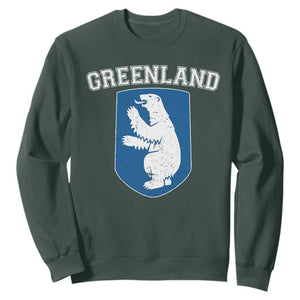 Greenland Sweatshirt Polar Bear Vintage Political Protest TS10 Dark Forest Green Print Your Wear