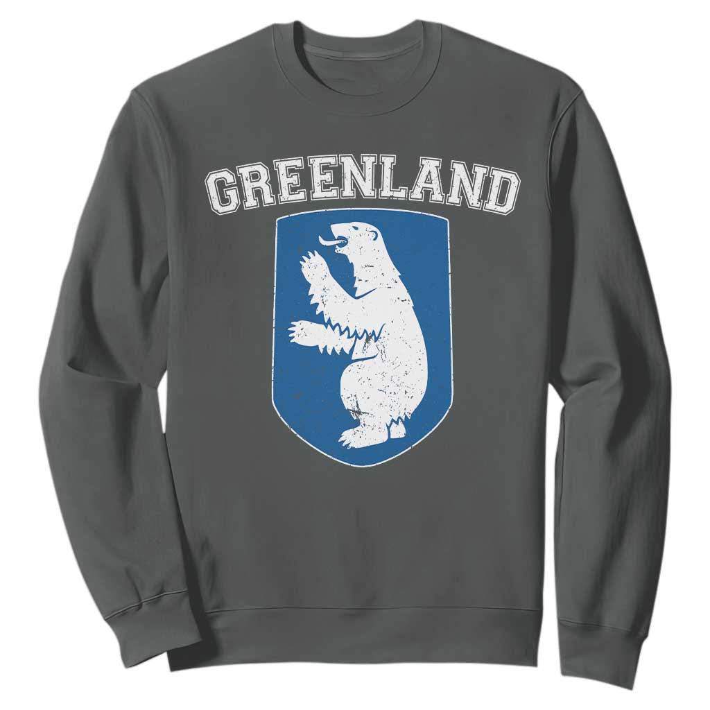 Greenland Sweatshirt Polar Bear Vintage Political Protest TS10 Dark Heather Print Your Wear