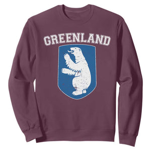 Greenland Sweatshirt Polar Bear Vintage Political Protest TS10 Maroon Print Your Wear